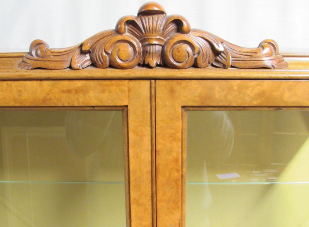 Pretty Burr Walnut Display Cabinet View VI