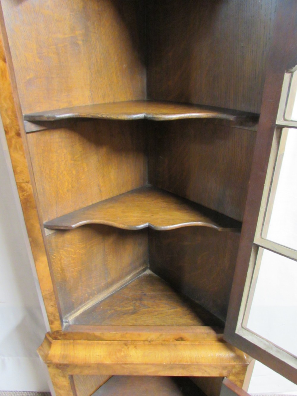 Burr Walnut Corner Cabinet View VI
