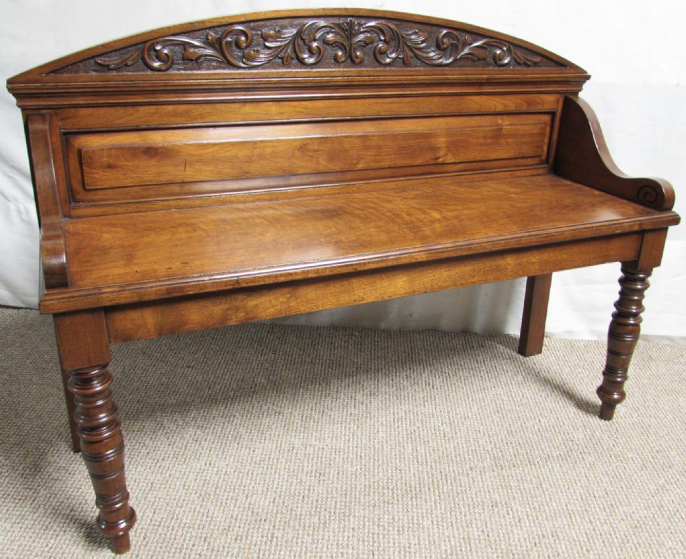 Victorian Walnut Hall Bench