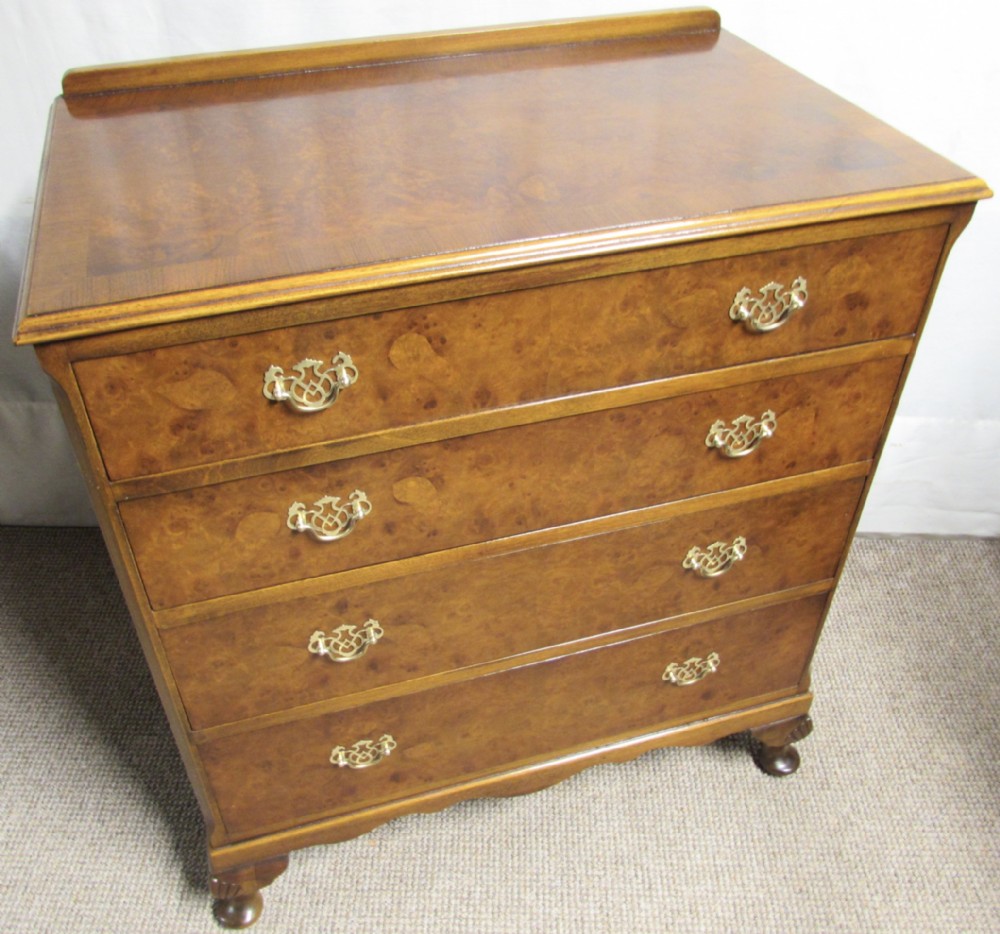 Burr Walnut Queen Anne Chest of Drawers
