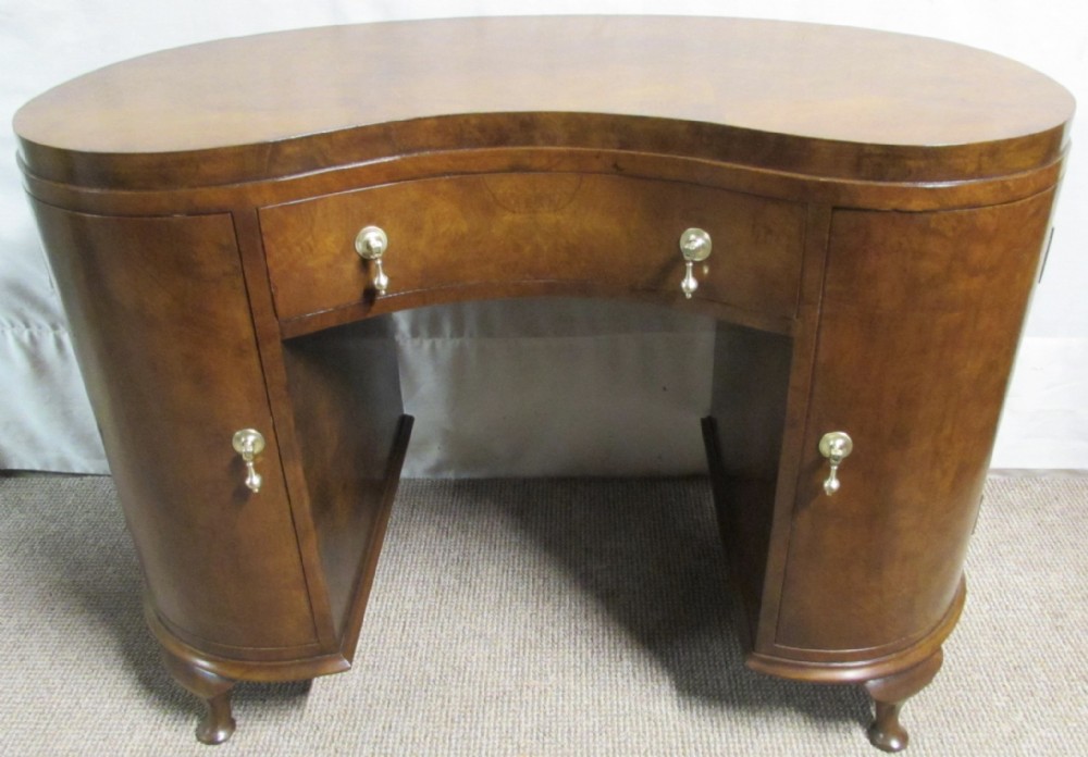 Burr Walnut Kidney Shaped Dressing Table