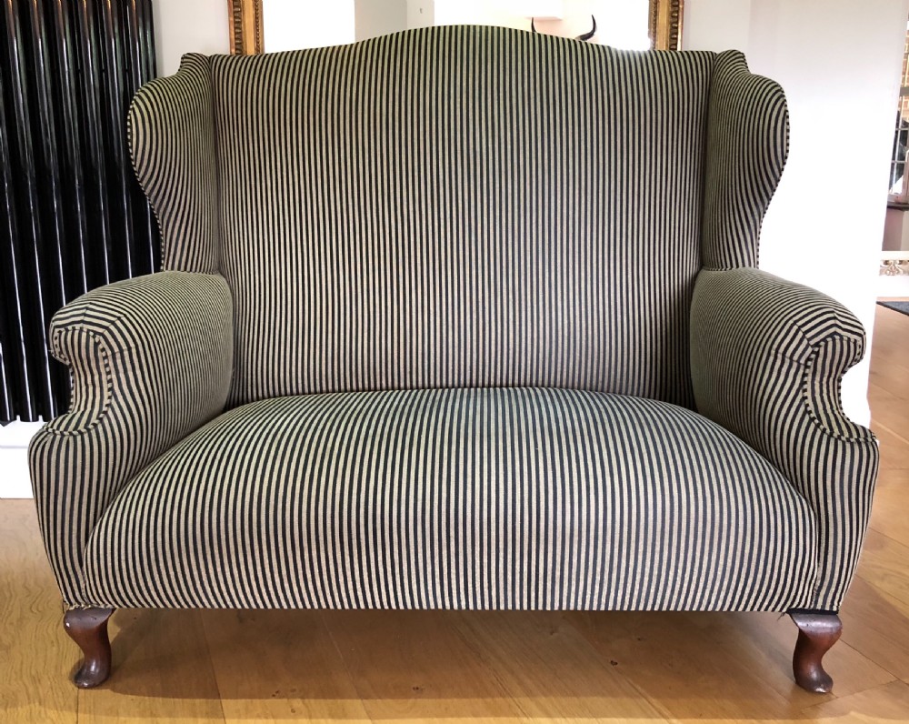 Late Victorian 2 Seater Wing Settee View II