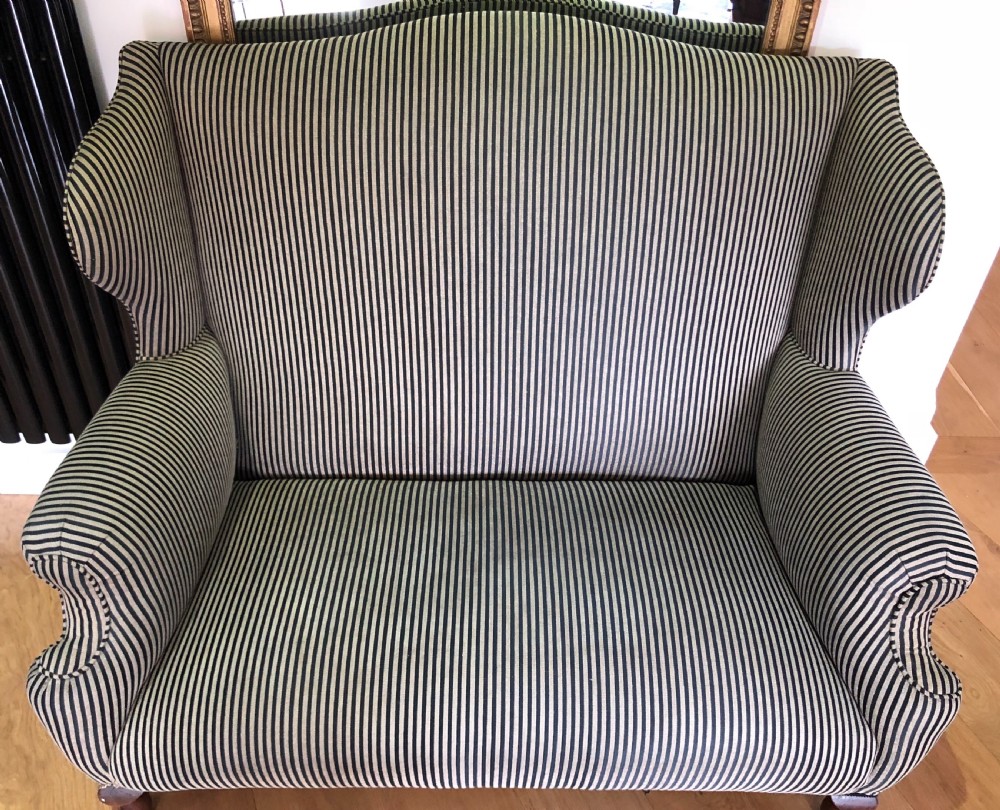 Late Victorian 2 Seater Wing Settee View III