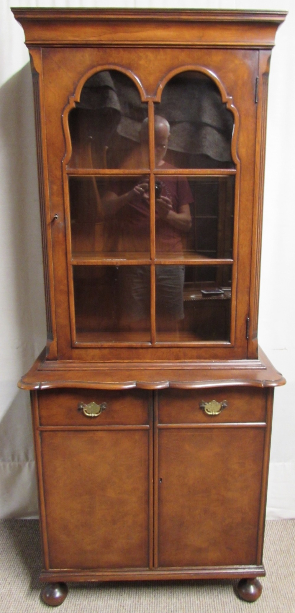 Burr Walnut Slim Bookcase