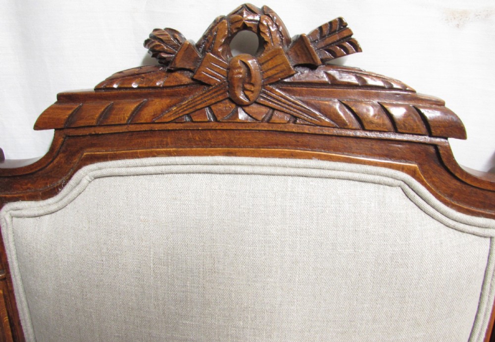 Pair French Arm Chairs newly Upholstered View XI