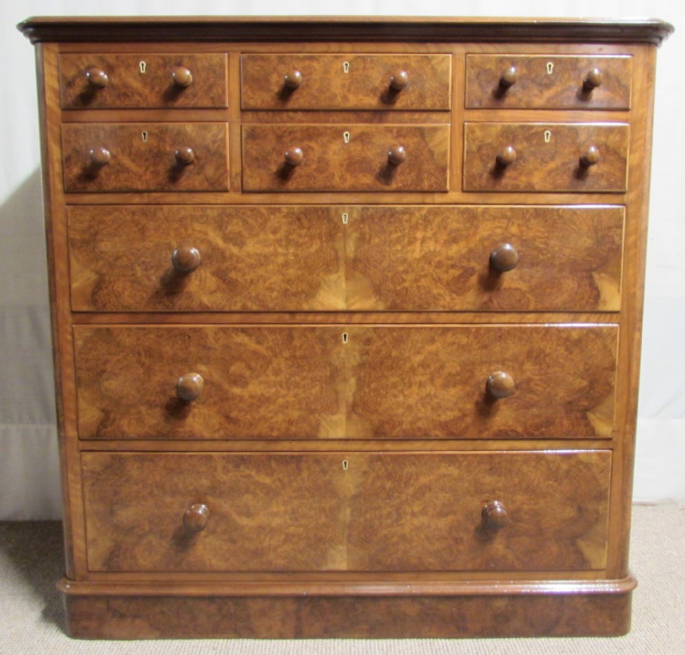 Finest Burr Walnut Victorian Chest of Drawers