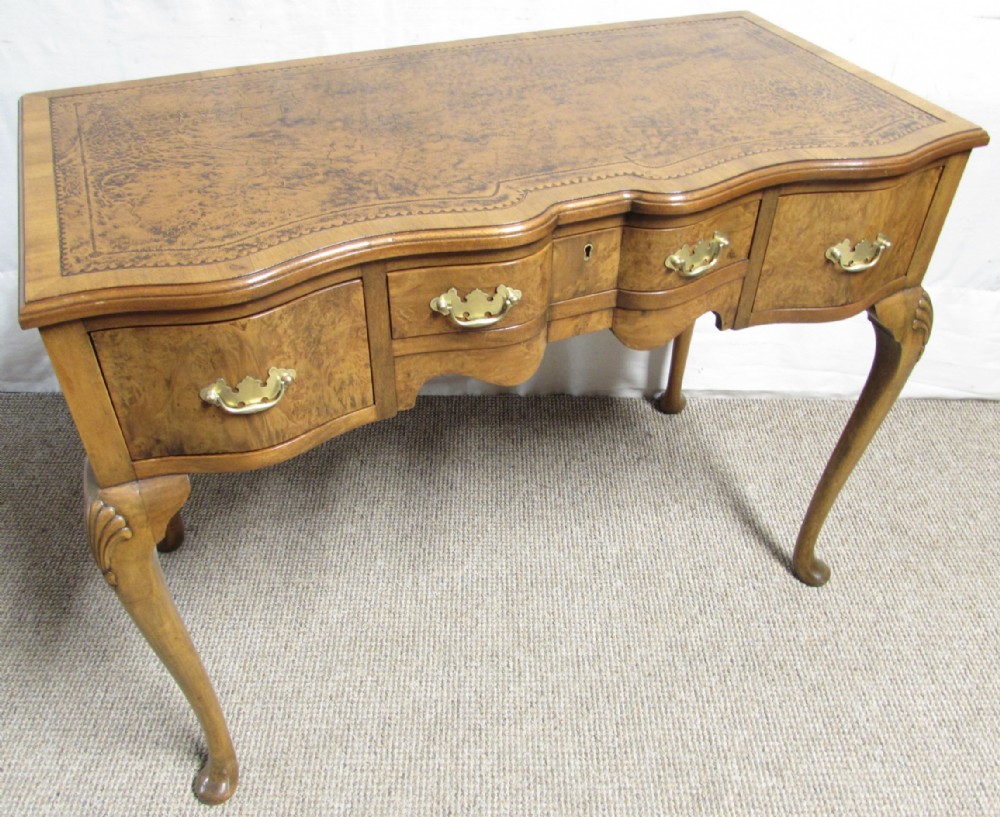 Pretty Burr Walnut Writing Table