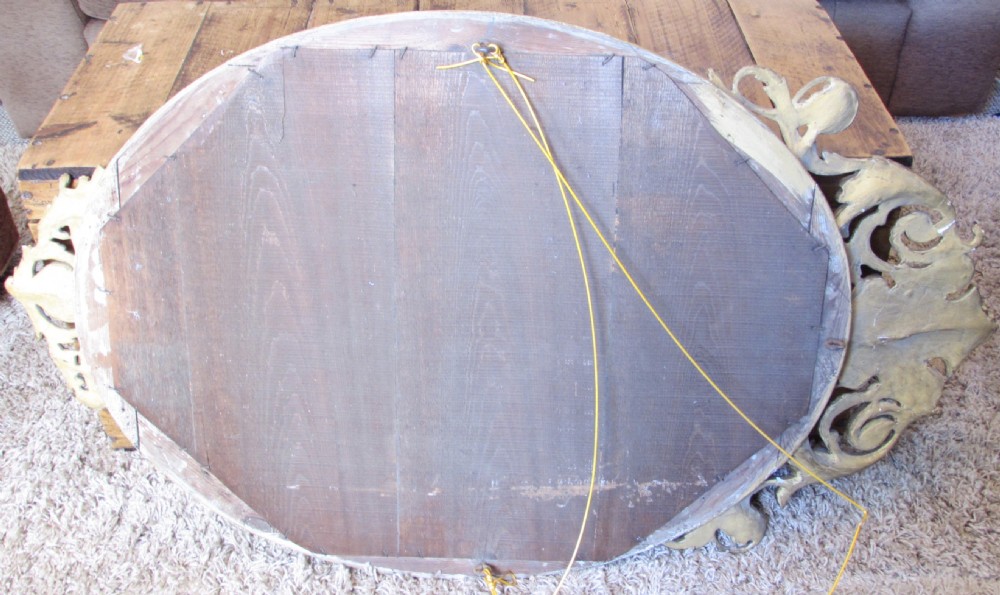 19th C French Oval Gesso Wall Mirror View VIII