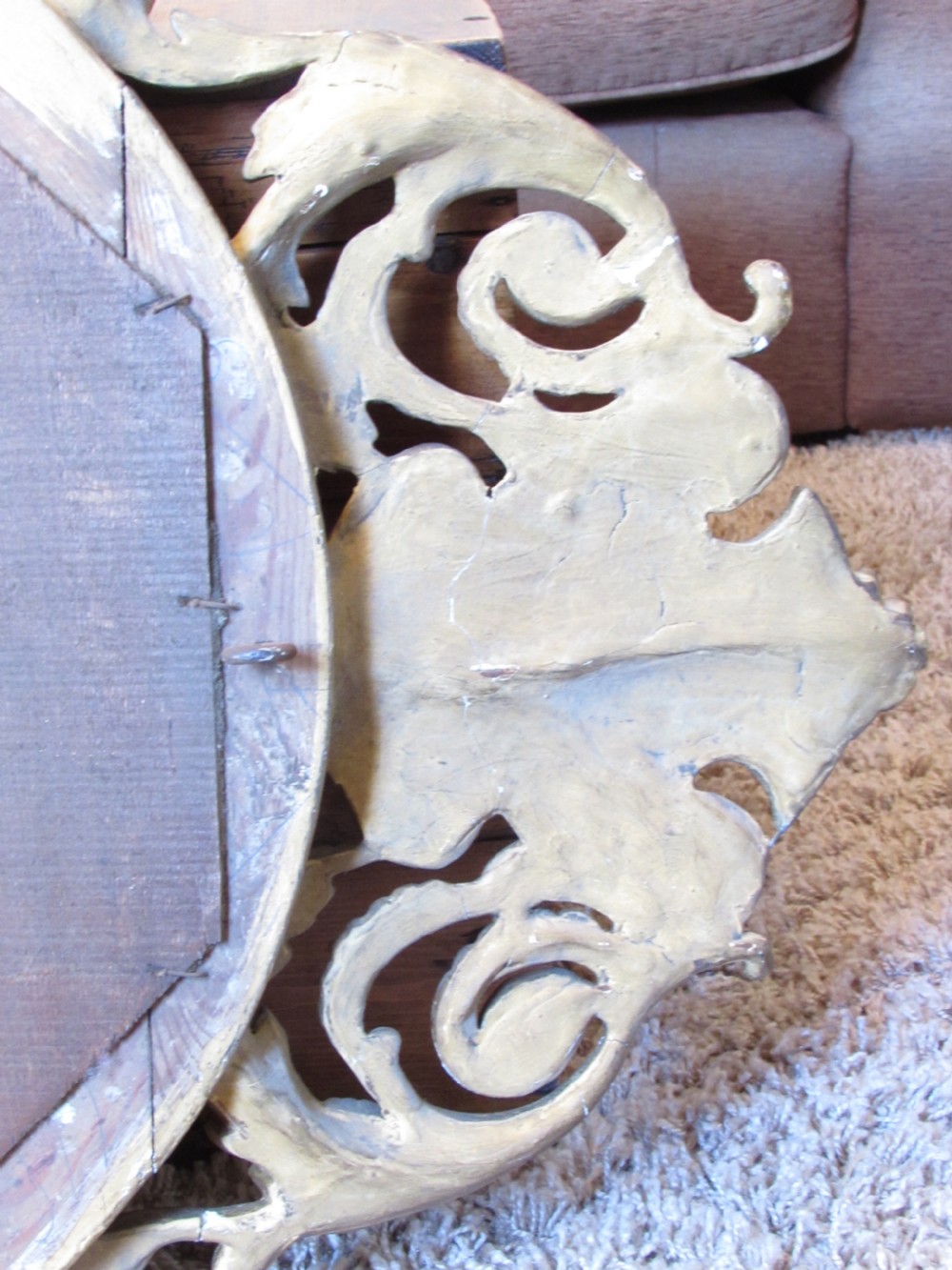 19th C French Oval Gesso Wall Mirror View IX