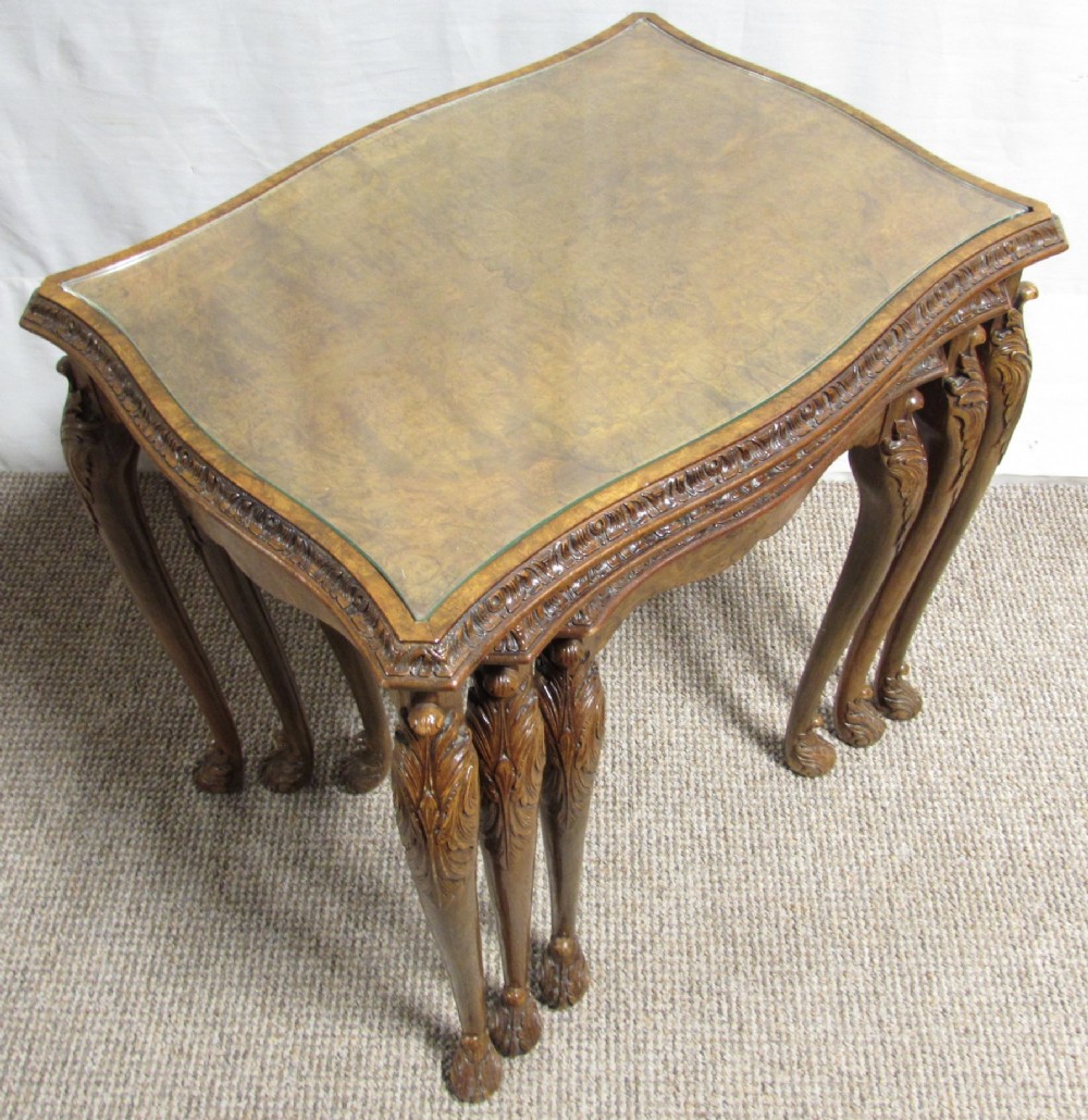 Super Quality Burr Walnut Nest of Tables (one of a pair)