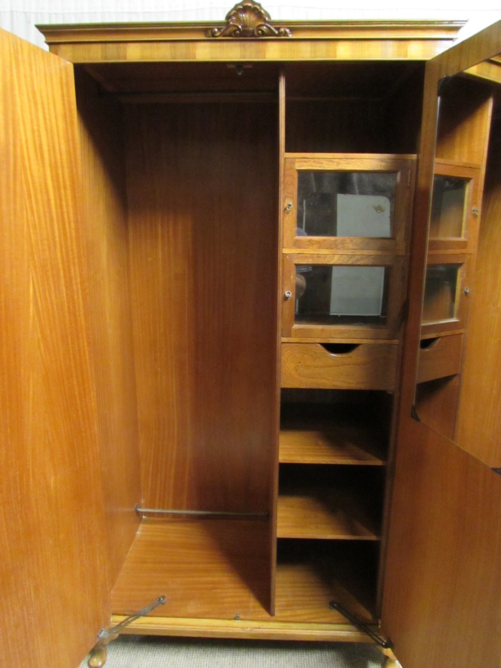 Quality Burr Walnut Compactum Wardrobe View V