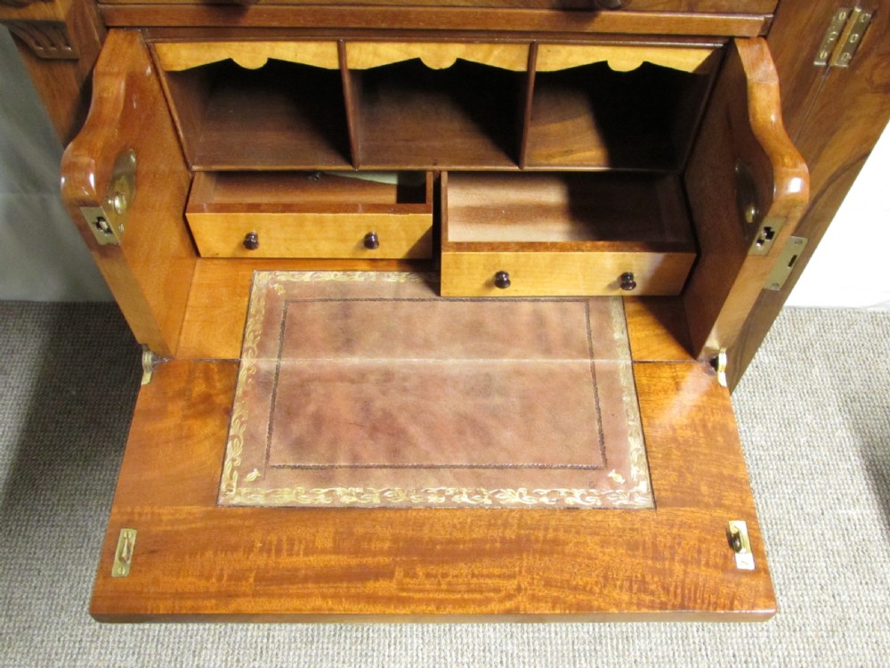 Walnut Victorian Secrétaire Wellington Chest of Drawers View II