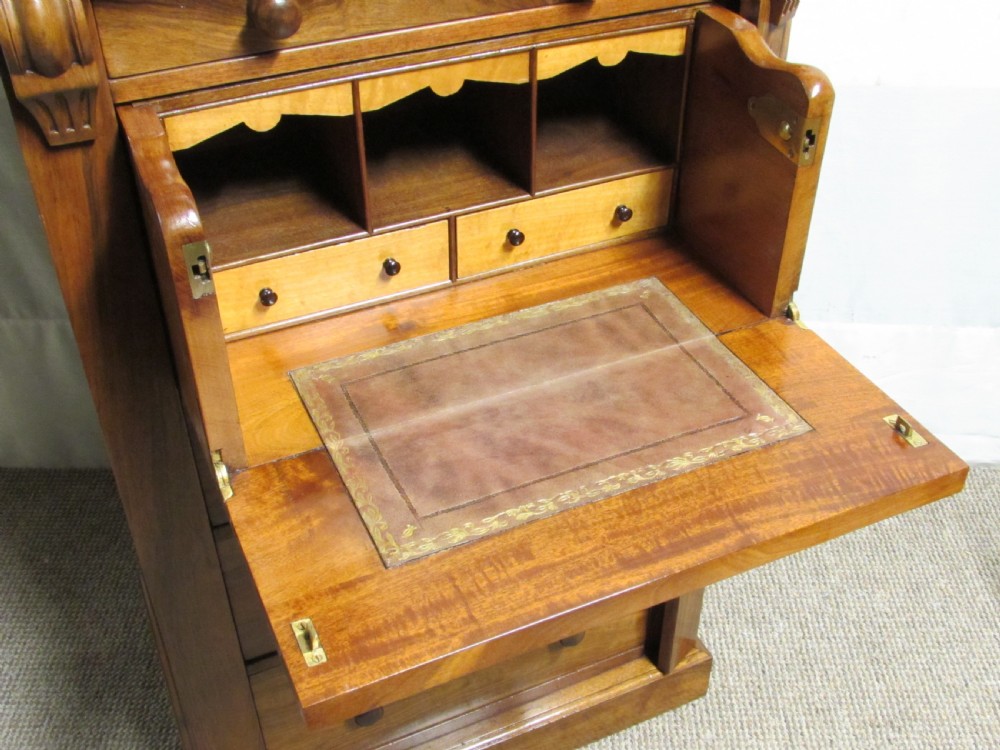 Walnut Victorian Secrétaire Wellington Chest of Drawers View VIII