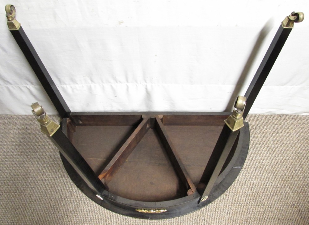 Pair Regency Ebonised Demi Lune Console Tables View II