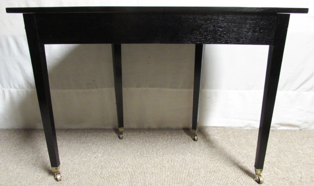 Pair Regency Ebonised Demi Lune Console Tables View III