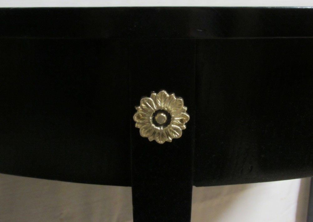 Pair Regency Ebonised Demi Lune Console Tables View VII