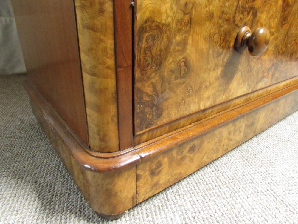 Superb Burr Walnut Victorian Chest of Drawers View XI