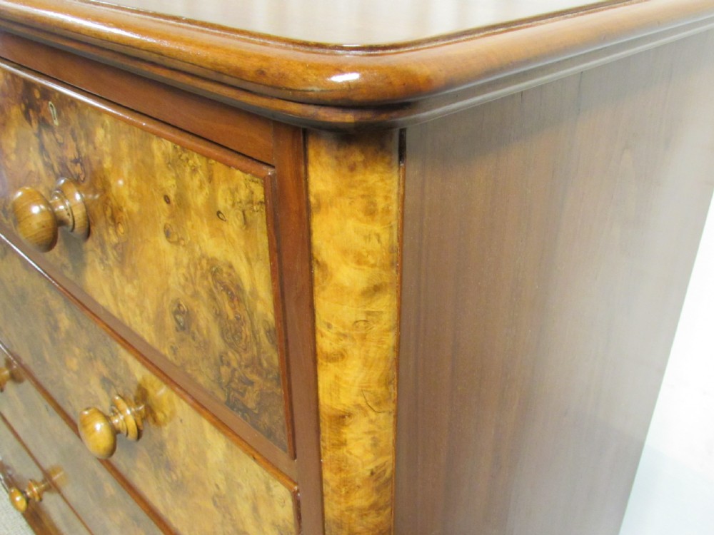 Superb Burr Walnut Victorian Chest of Drawers View VI