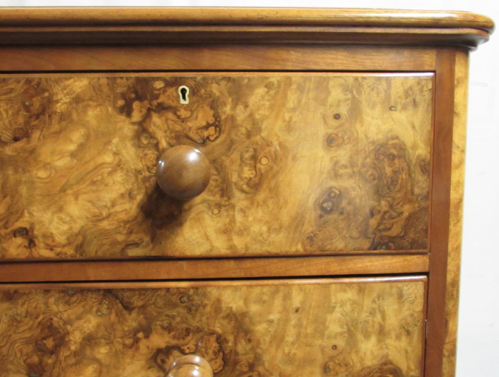 Superb Burr Walnut Victorian Chest of Drawers View VII