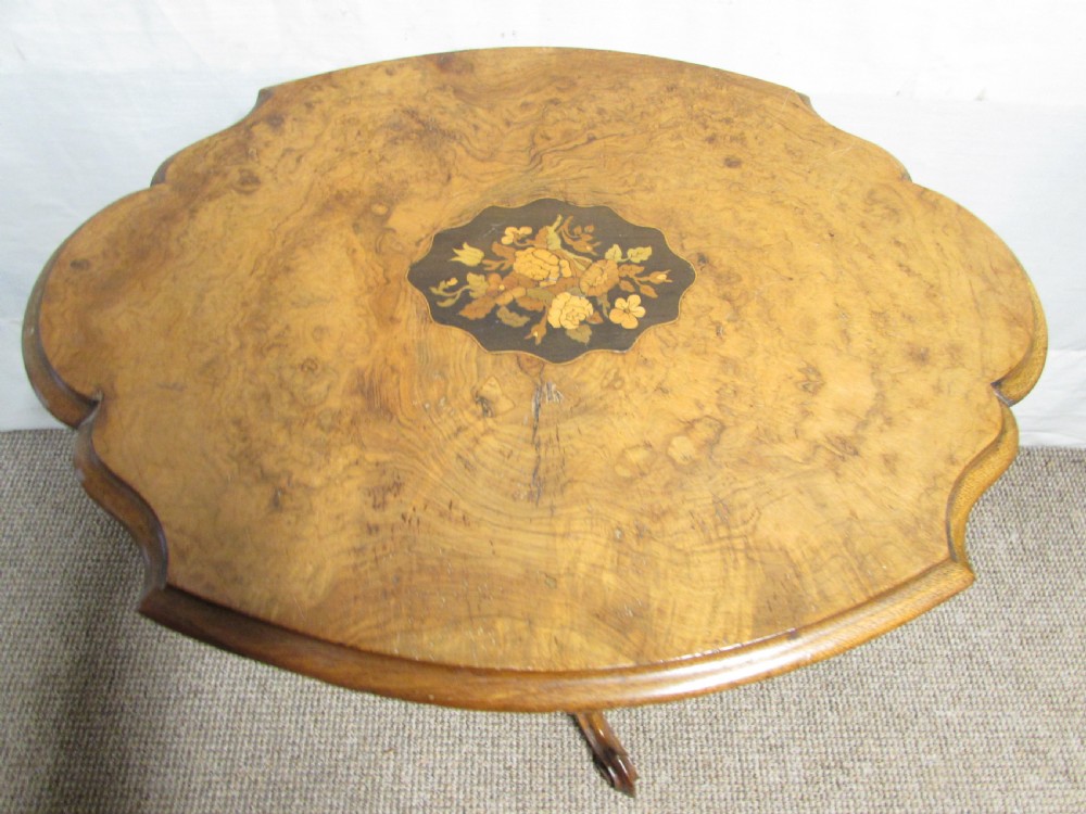 Victorian Burr Walnut Wine Table View IV