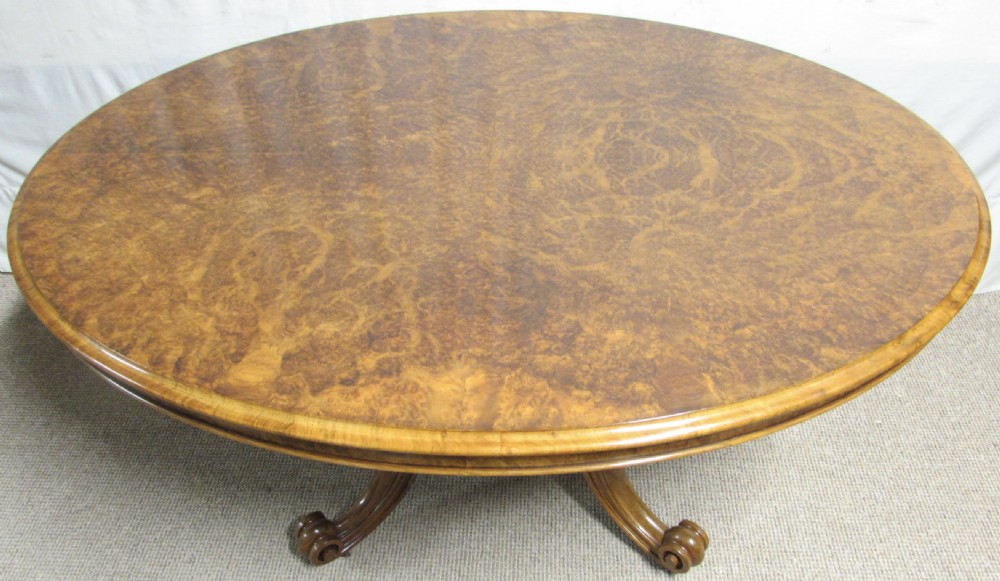 Burr Walnut Victorian Loo Dining Table View II