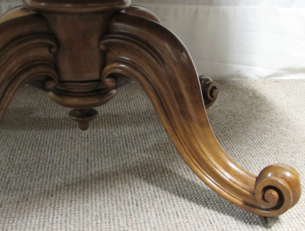 Burr Walnut Victorian Loo Dining Table View IX