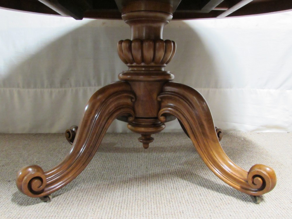 Burr Walnut Victorian Loo Dining Table View X