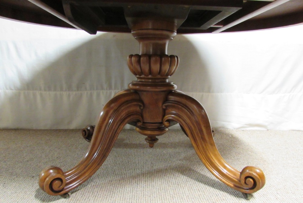 Burr Walnut Victorian Loo Dining Table View XI