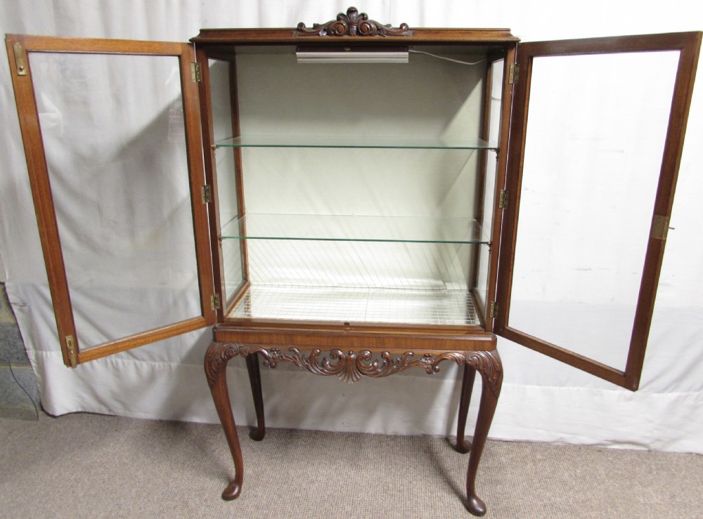 Queen Anne Walnut Display Cabinet View X