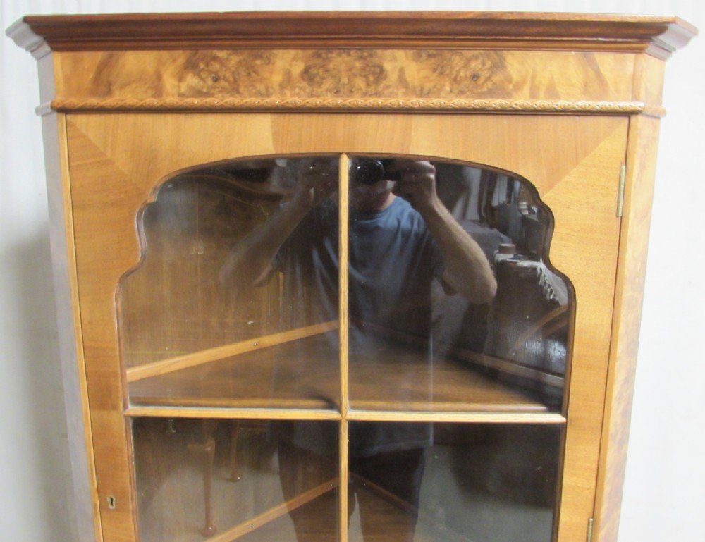 Burr Walnut Corner Display Cabinet View IV