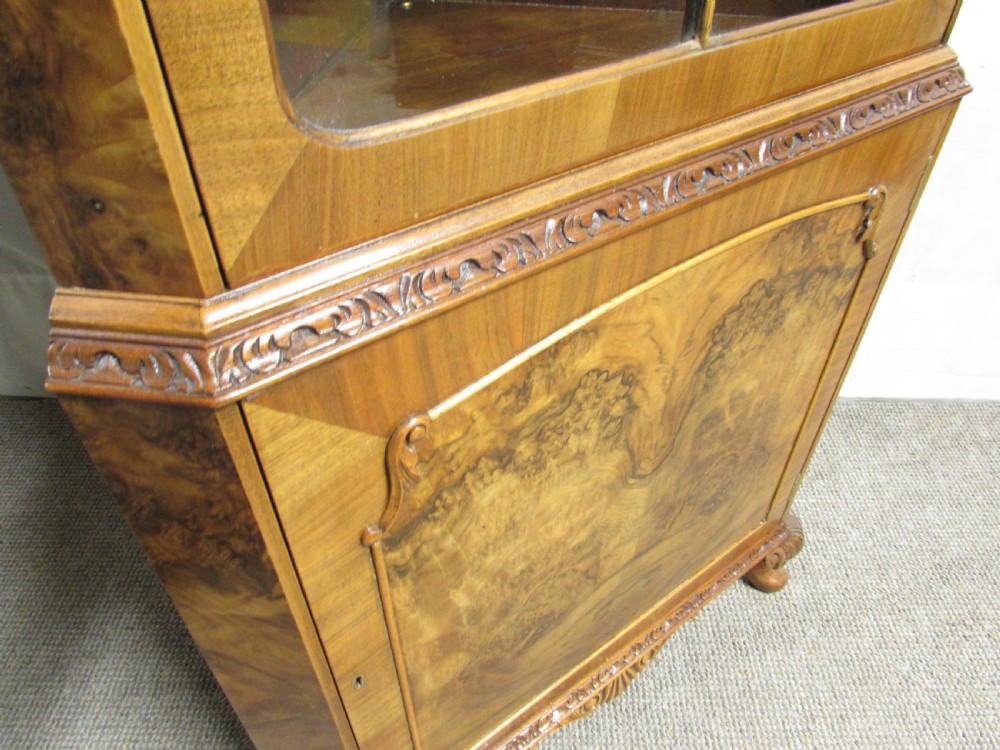 Burr Walnut Corner Display Cabinet View V
