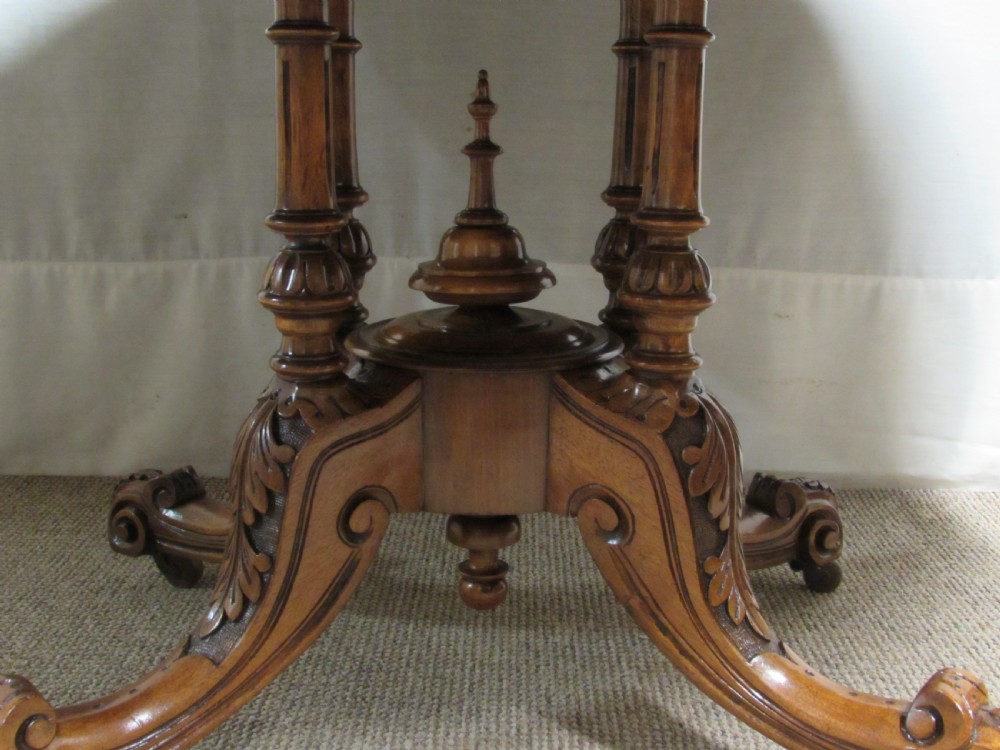 Burr Walnut Inlaid Loo Dining Table View X