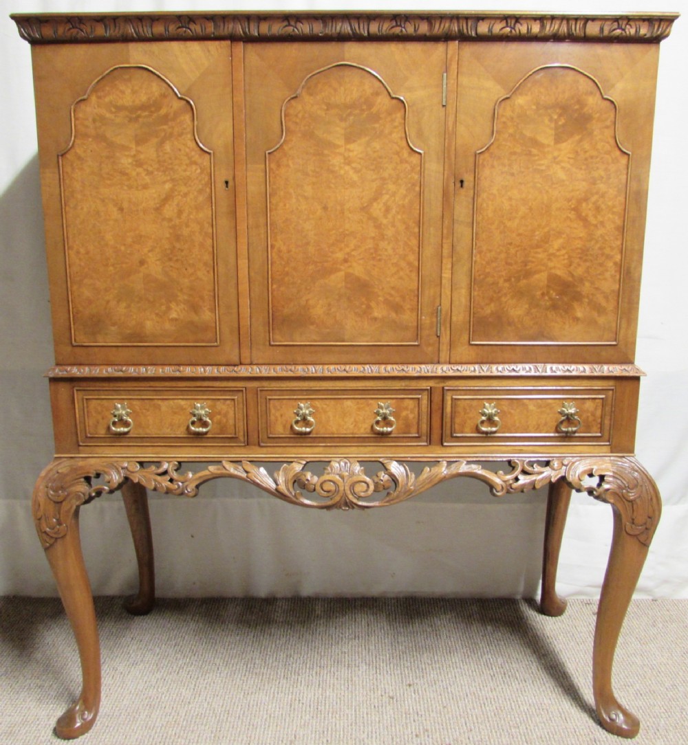 Quality Burr Walnut Cocktail Cabinet