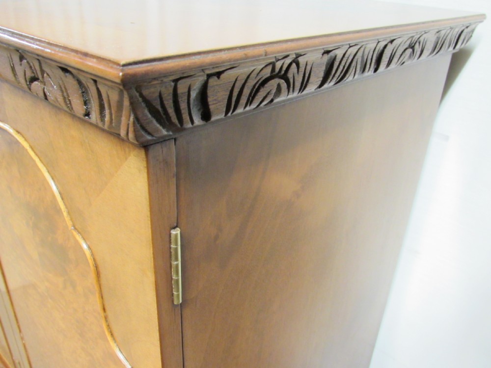 Quality Burr Walnut Cocktail Cabinet View X