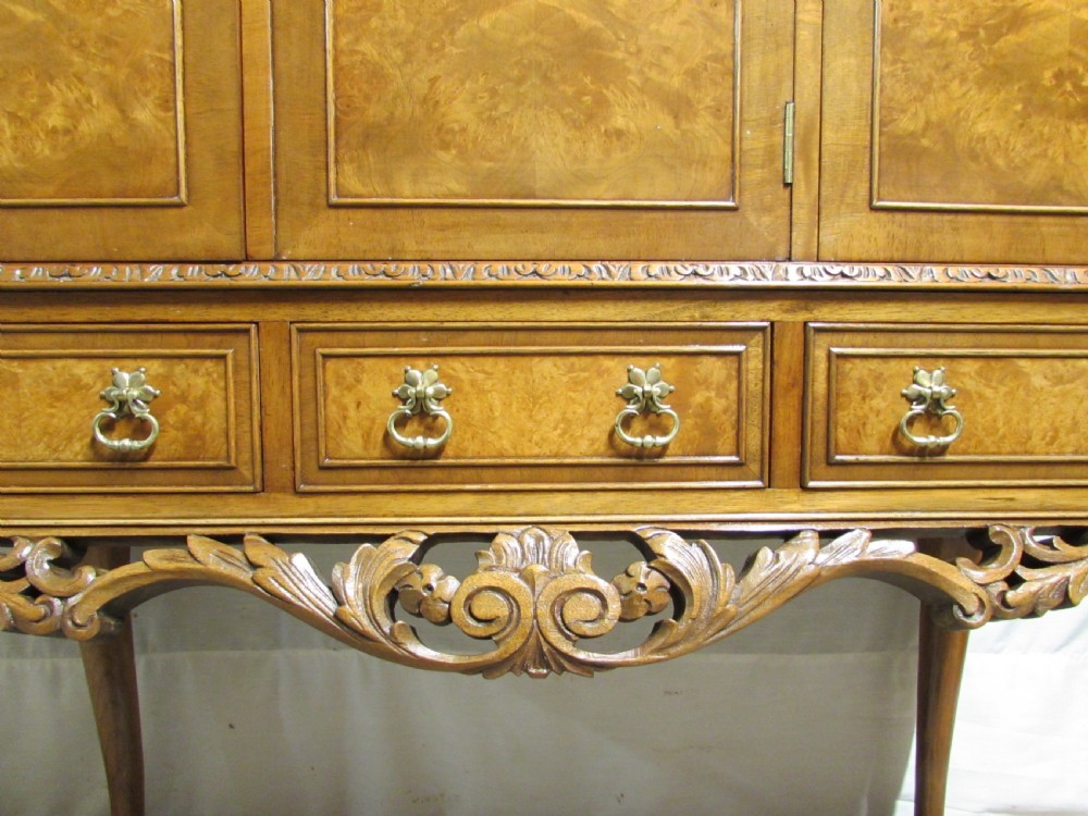 Quality Burr Walnut Cocktail Cabinet View XVII