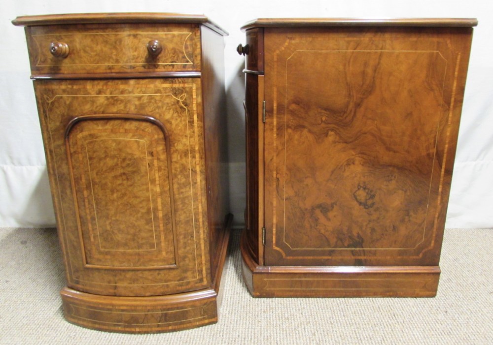 Superb Burr Walnut Bedside Cupboards View IX