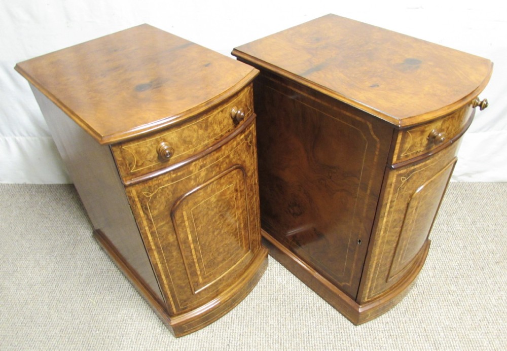 Superb Burr Walnut Bedside Cupboards View X