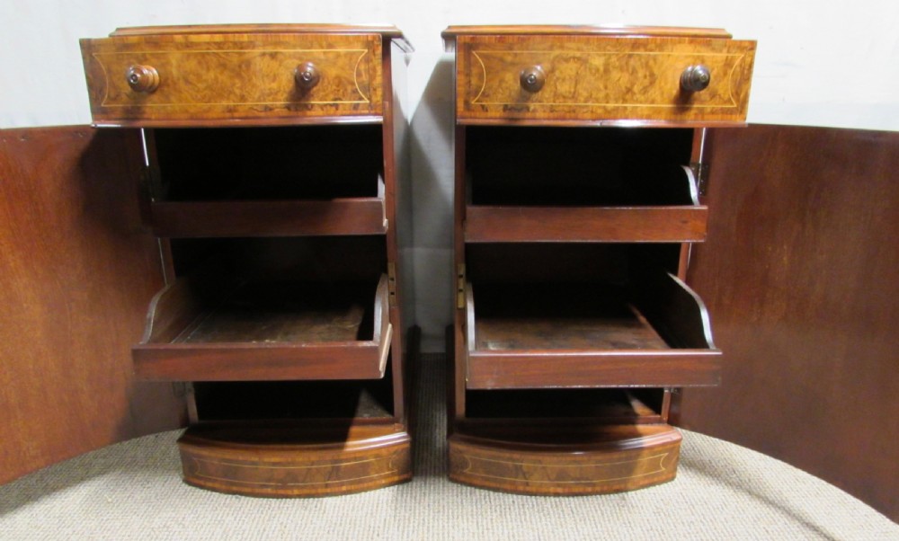 Superb Burr Walnut Bedside Cupboards View XIII