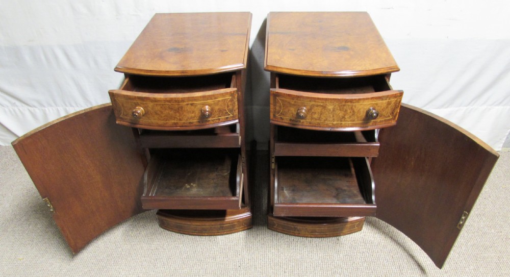 Superb Burr Walnut Bedside Cupboards View XIV