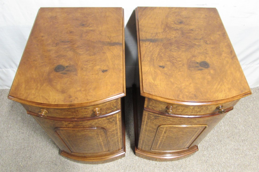Superb Burr Walnut Bedside Cupboards View XV