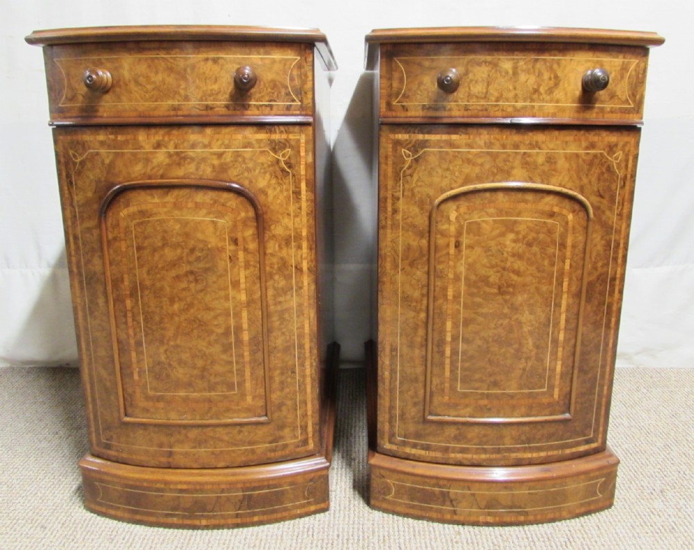 Superb Burr Walnut Bedside Cupboards