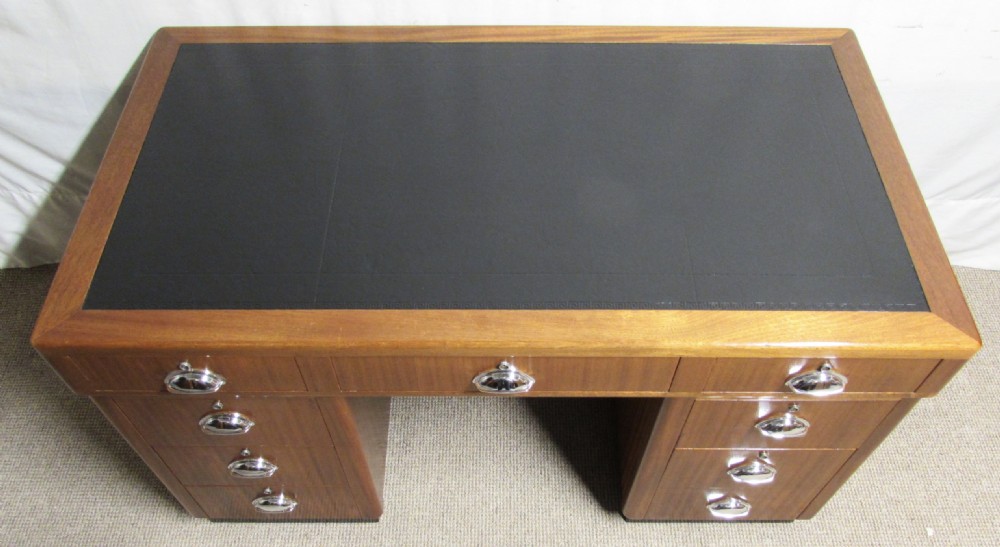 Walnut Art Deco Pedestal Desk View VIII