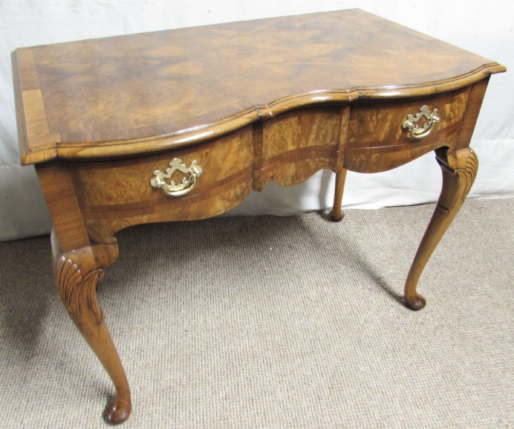 Burr Walnut Serpentine Side Table