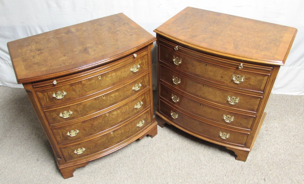 Pair Burr Walnut Chest of Drawers