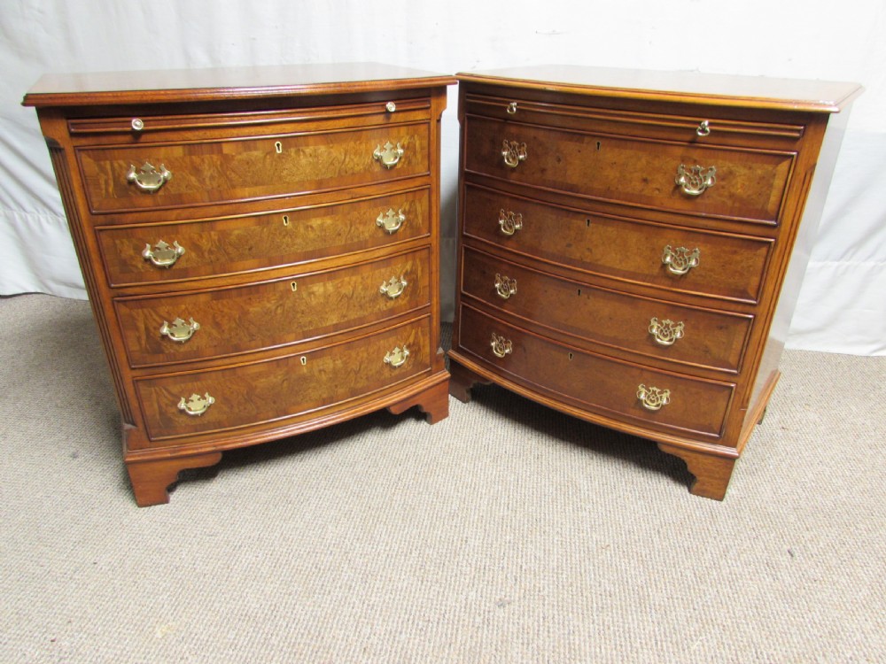 Pair Burr Walnut Chest of Drawers View IV