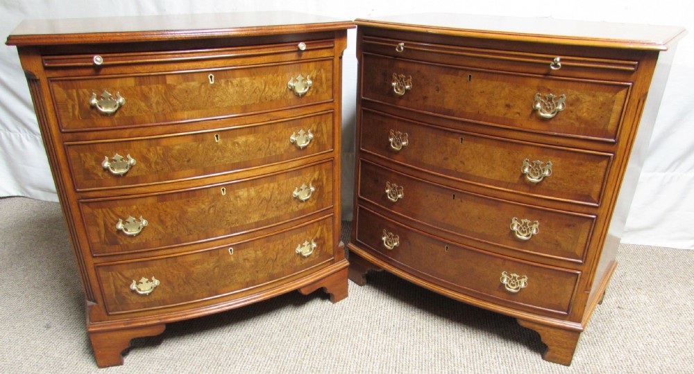 Pair Burr Walnut Chest of Drawers View V