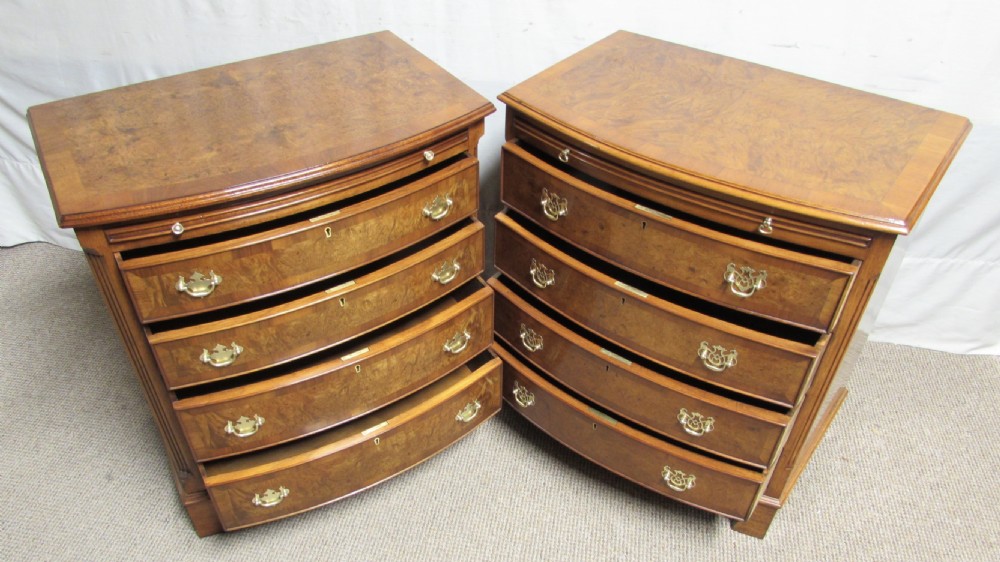Pair Burr Walnut Chest of Drawers View VI