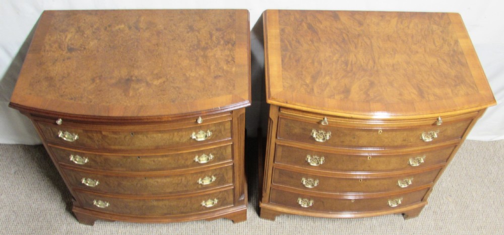 Pair Burr Walnut Chest of Drawers View X