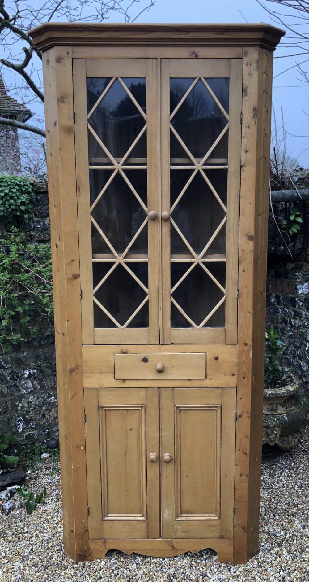 Victorian Pine Corner Cabinet 
