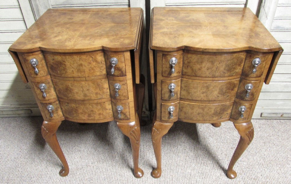Superb Pair of Burr Walnut Bedside Chests